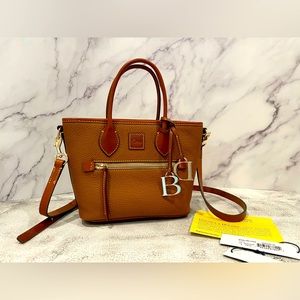 Dooney Pebble Grain Small Handle Tote - Caramel